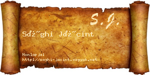 Sághi Jácint névjegykártya